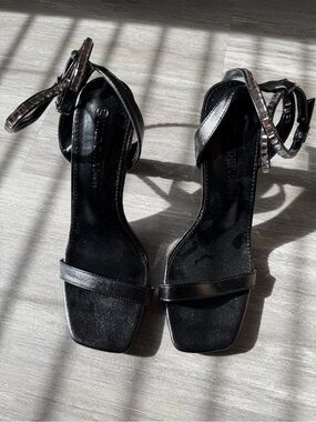 Black Square Toe Heels